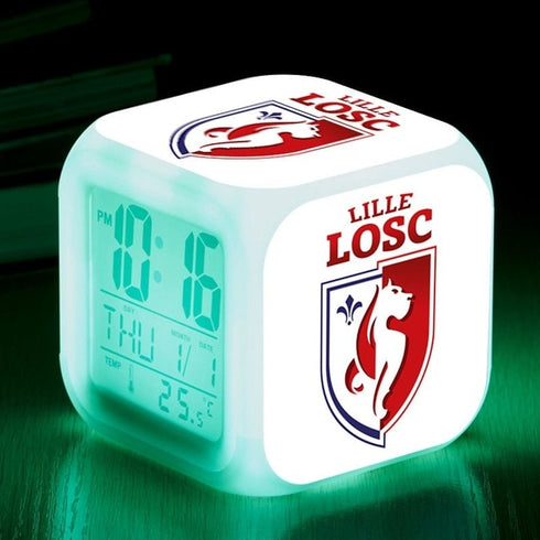 réveil alarme led football Lille LOSC cadeau foot enfant homme fan CLUB